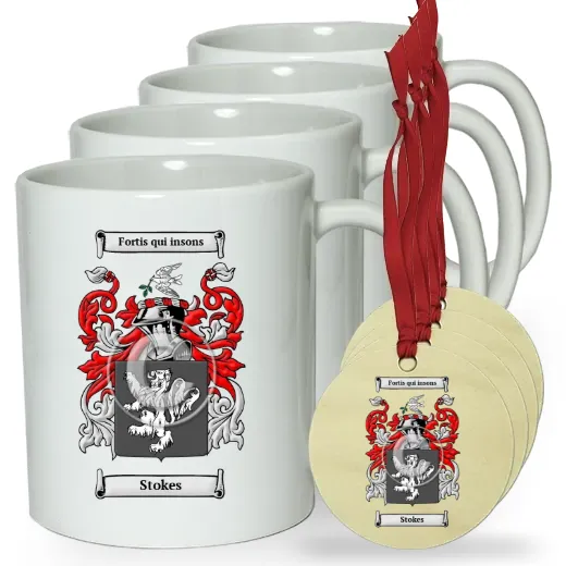 Stokes Set of 4 Classic Mugs and Ornaments