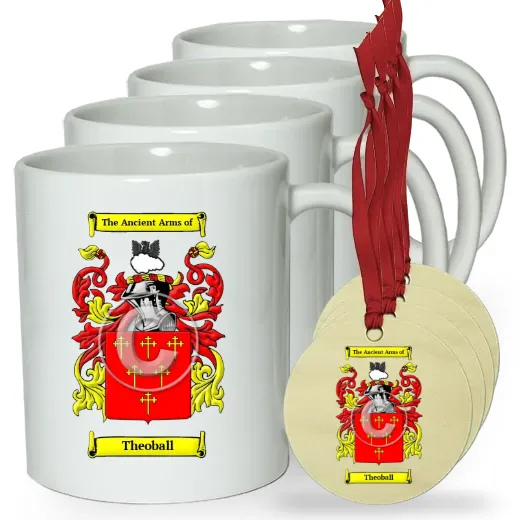 Theoball Set of 4 Classic Mugs and Ornaments