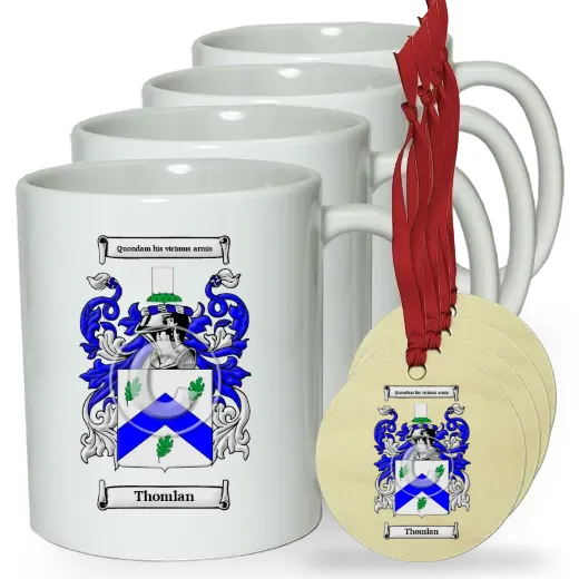 Thomlan Set of 4 Classic Mugs and Ornaments