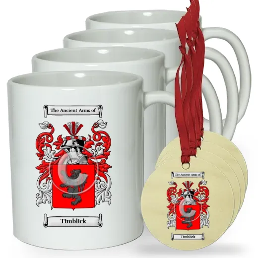 Timblick Set of 4 Classic Mugs and Ornaments
