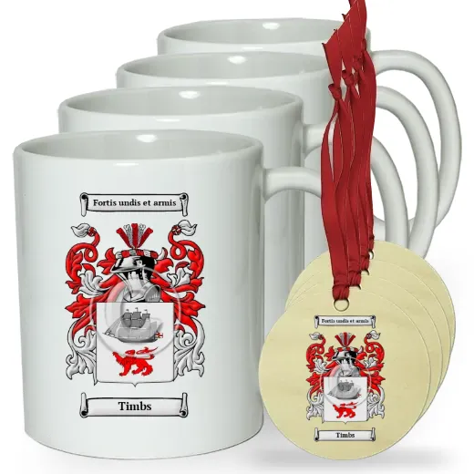 Timbs Set of 4 Classic Mugs and Ornaments