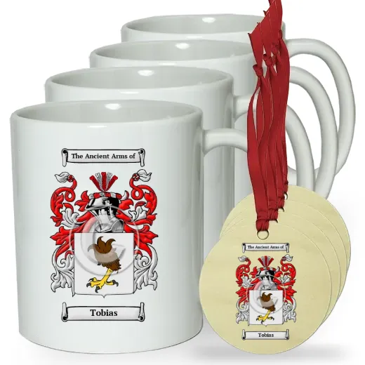 Tobias Set of 4 Classic Mugs and Ornaments