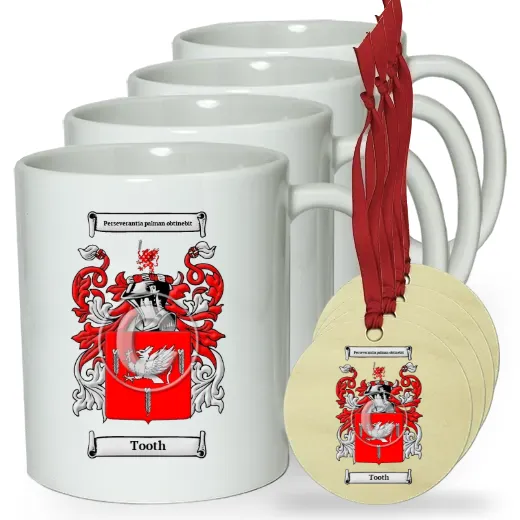 Tooth Set of 4 Classic Mugs and Ornaments