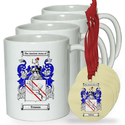 Trueax Set of 4 Classic Mugs and Ornaments