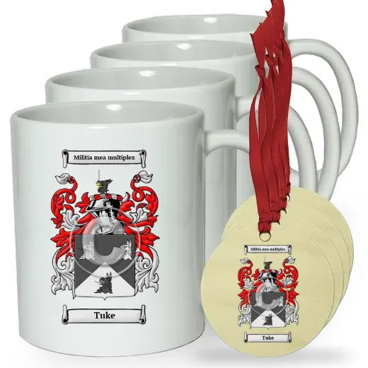 Tuke Set of 4 Classic Mugs and Ornaments