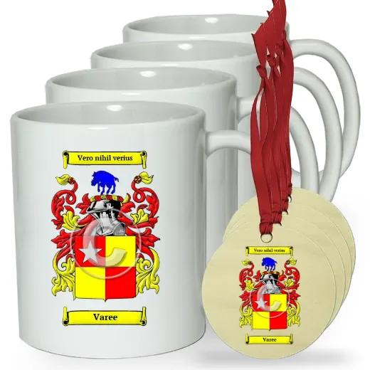 Varee Set of 4 Classic Mugs and Ornaments