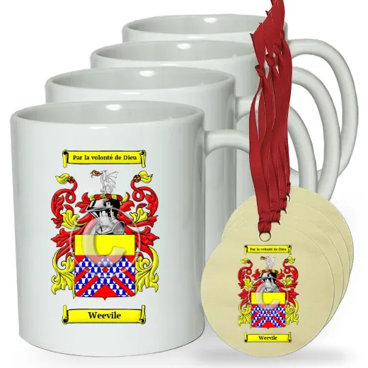 Weevile Set of 4 Classic Mugs and Ornaments
