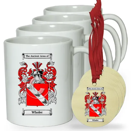 Wholer Set of 4 Classic Mugs and Ornaments
