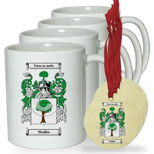 Wodes Set of 4 Classic Mugs and Ornaments