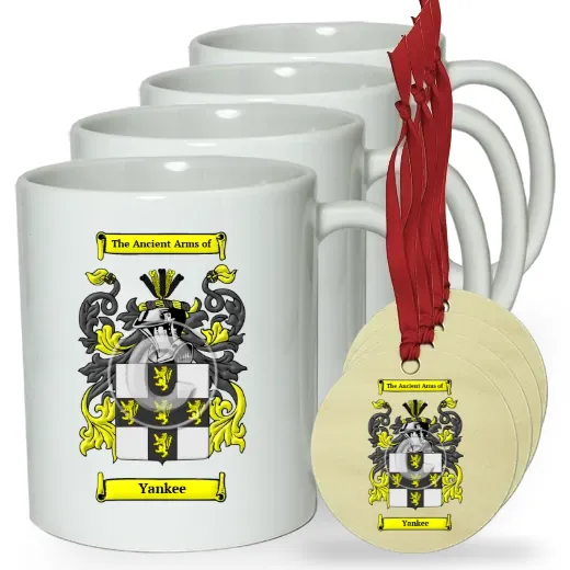 Yankee Set of 4 Classic Mugs and Ornaments