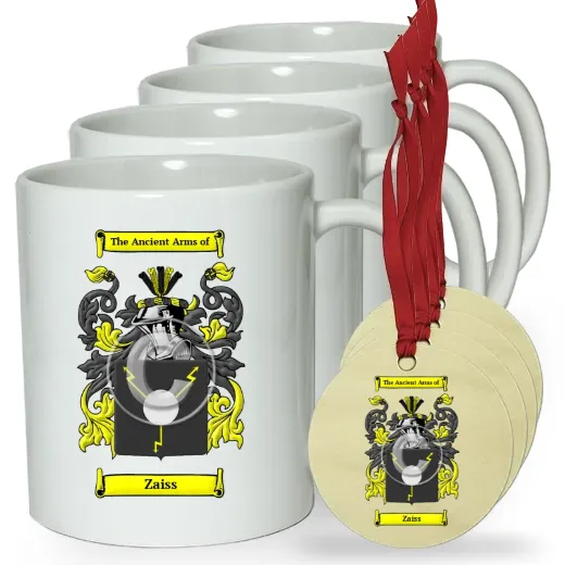 Zaiss Set of 4 Classic Mugs and Ornaments