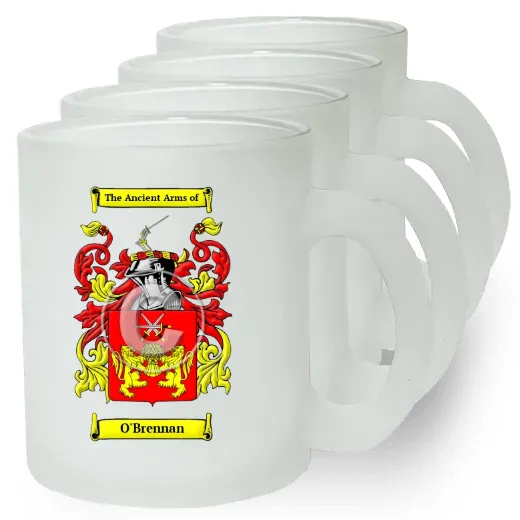 O'Brennan Set of 4 Frosted Glass Mugs