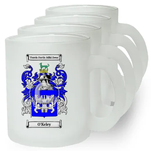 O'Keley Set of 4 Frosted Glass Mugs