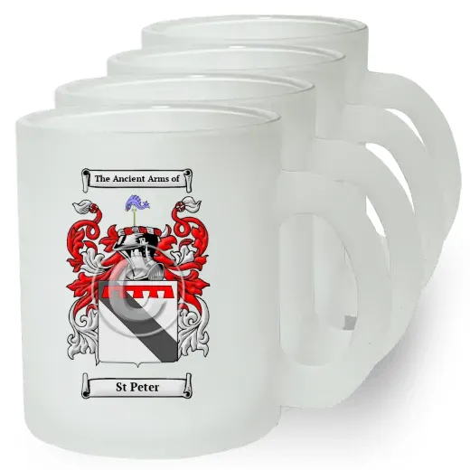 St Peter Set of 4 Frosted Glass Mugs