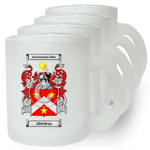 Abirdeyn Set of 4 Frosted Glass Mugs