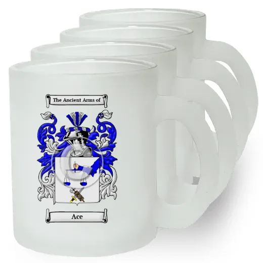 Ace Set of 4 Frosted Glass Mugs