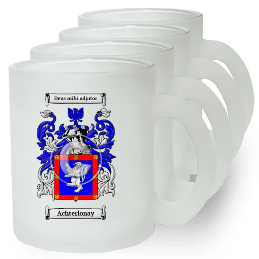 Achterlonay Set of 4 Frosted Glass Mugs
