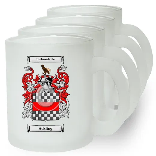 Ackling Set of 4 Frosted Glass Mugs