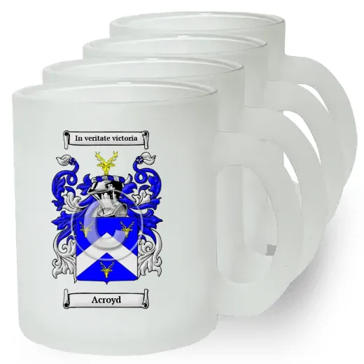 Acroyd Set of 4 Frosted Glass Mugs