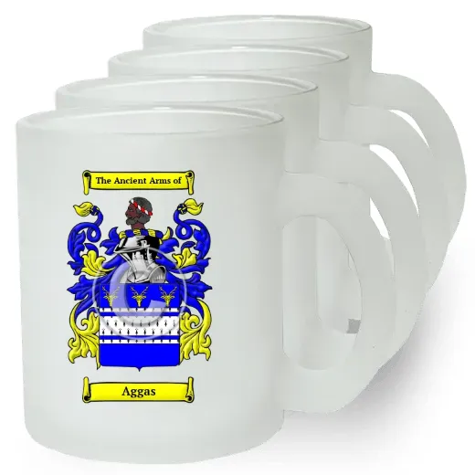 Aggas Set of 4 Frosted Glass Mugs