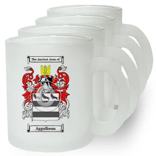 Aggulloom Set of 4 Frosted Glass Mugs