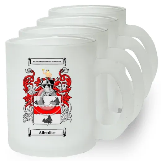 Ailerdice Set of 4 Frosted Glass Mugs