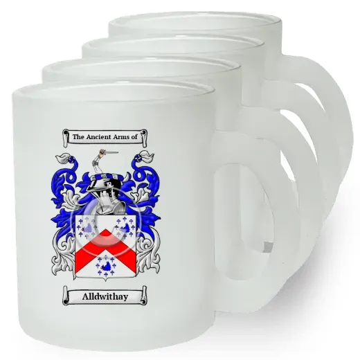 Alldwithay Set of 4 Frosted Glass Mugs