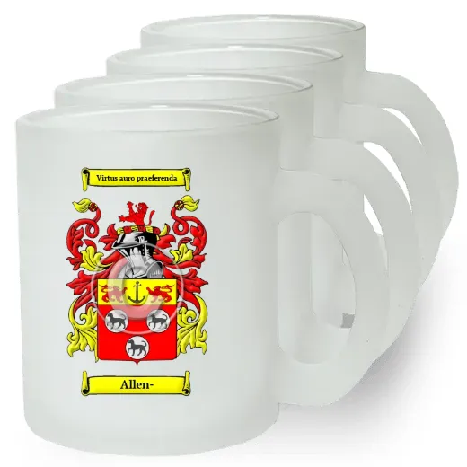 Allen- Set of 4 Frosted Glass Mugs