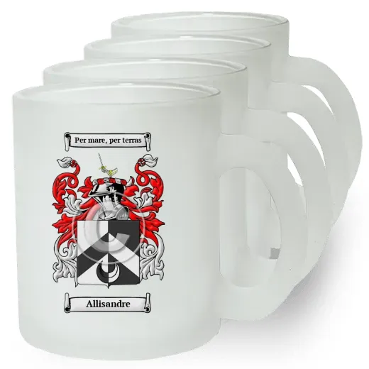 Allisandre Set of 4 Frosted Glass Mugs