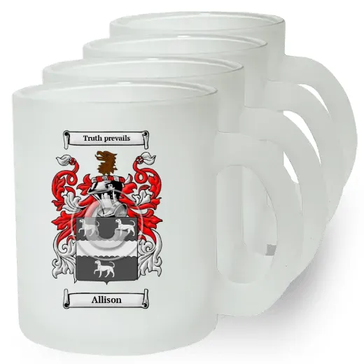 Allison Set of 4 Frosted Glass Mugs