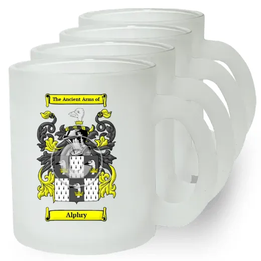 Alphry Set of 4 Frosted Glass Mugs
