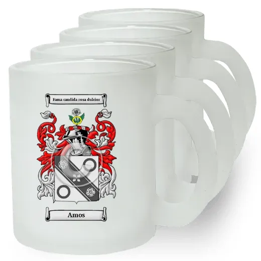 Amos Set of 4 Frosted Glass Mugs