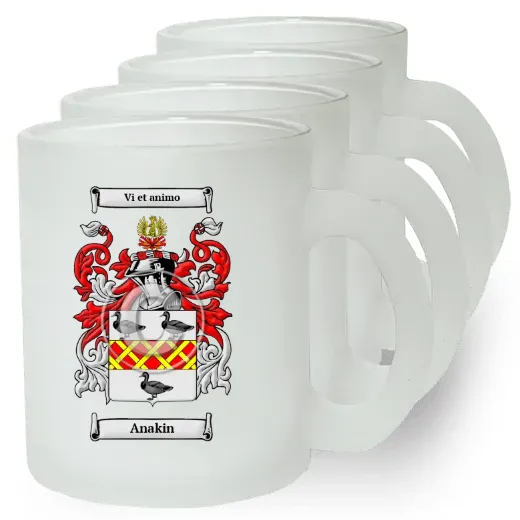 Anakin Set of 4 Frosted Glass Mugs