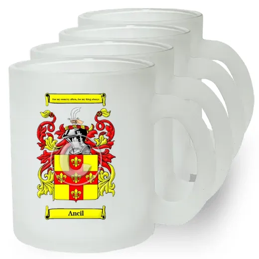 Ancil Set of 4 Frosted Glass Mugs