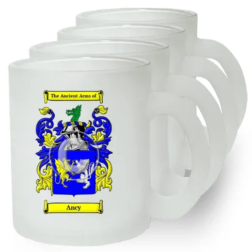 Ancy Set of 4 Frosted Glass Mugs