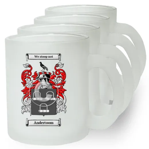 Andertoom Set of 4 Frosted Glass Mugs