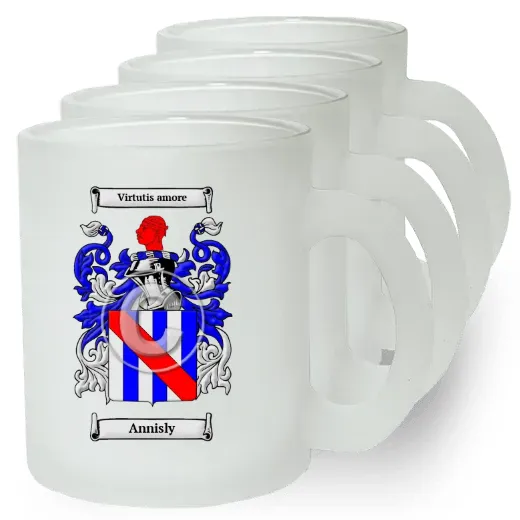 Annisly Set of 4 Frosted Glass Mugs