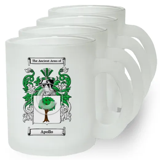Apollo Set of 4 Frosted Glass Mugs
