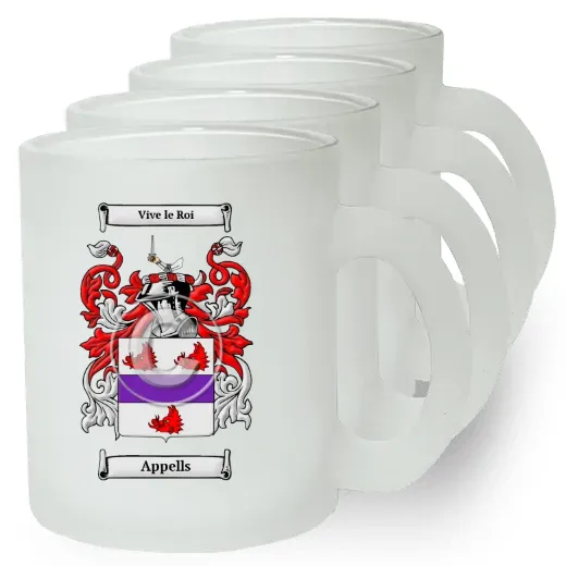 Appells Set of 4 Frosted Glass Mugs