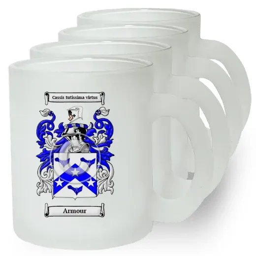 Armour Set of 4 Frosted Glass Mugs