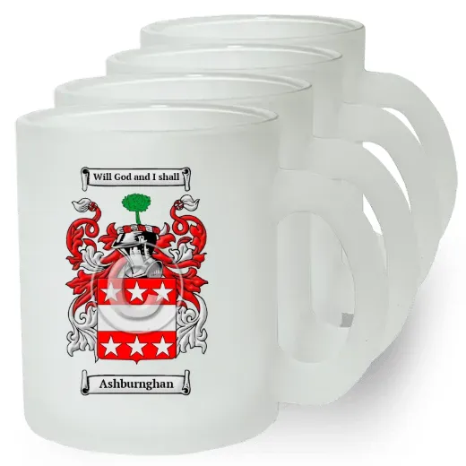 Ashburnghan Set of 4 Frosted Glass Mugs