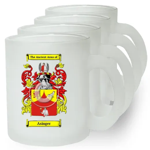 Asinger Set of 4 Frosted Glass Mugs