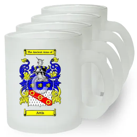 Attis Set of 4 Frosted Glass Mugs
