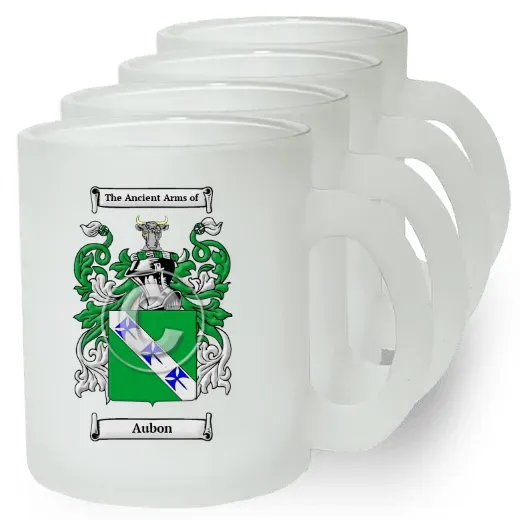 Aubon Set of 4 Frosted Glass Mugs