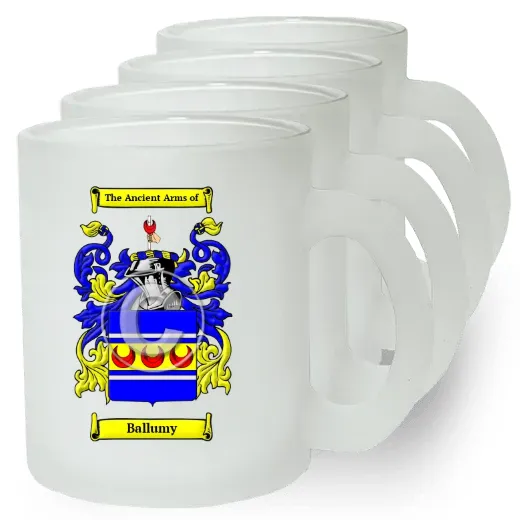 Ballumy Set of 4 Frosted Glass Mugs