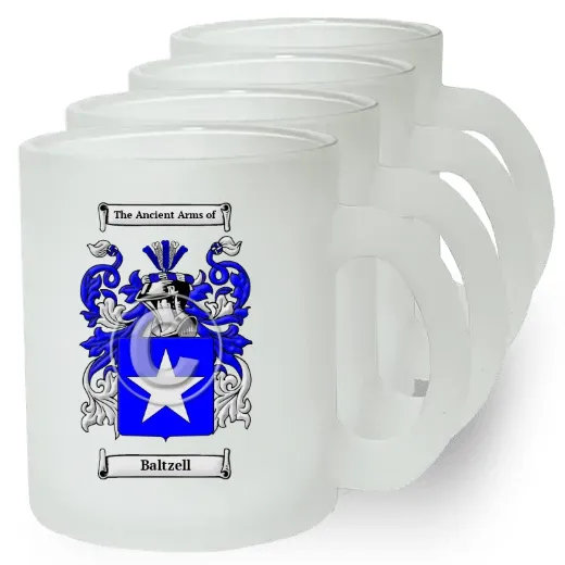 Baltzell Set of 4 Frosted Glass Mugs