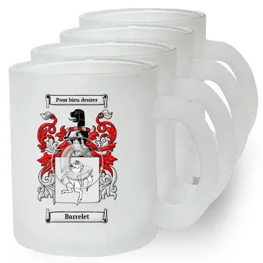 Barrelet Set of 4 Frosted Glass Mugs