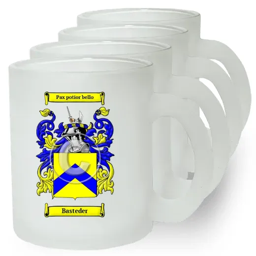 Basteder Set of 4 Frosted Glass Mugs