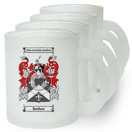 Bauhan Set of 4 Frosted Glass Mugs