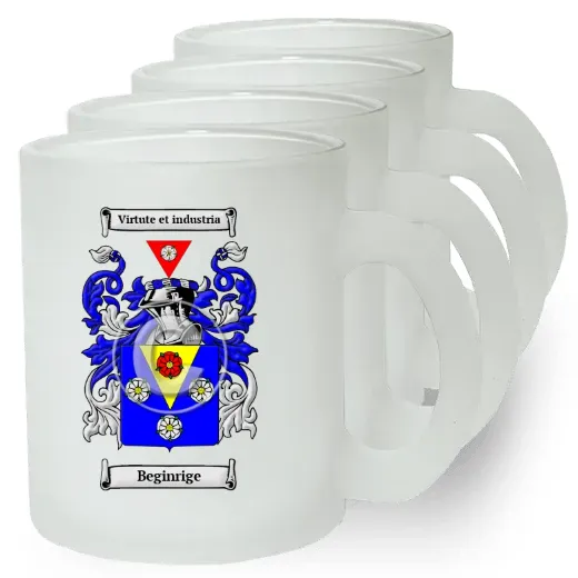 Beginrige Set of 4 Frosted Glass Mugs